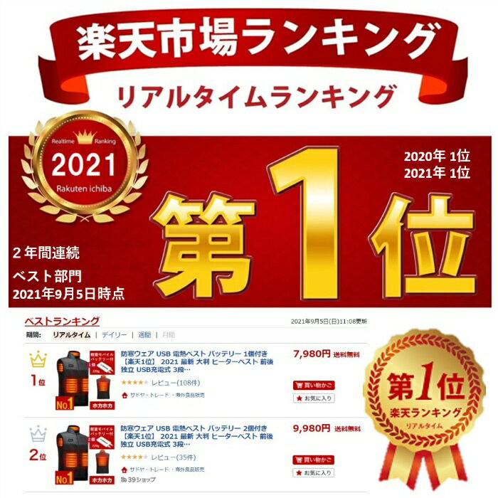 【楽天1位】 ヒーターベスト バッテリー付き 電熱ジャケット バッテリー 付き 電熱 大きいサイズ 電熱ベスト バッテリー付 モバイルバッテリー 12000mAh ヒートベスト ヒーター付き ベスト 電熱ウェア 発熱ベスト ヒータージャケット 防寒着 加熱ベスト メンズ USB