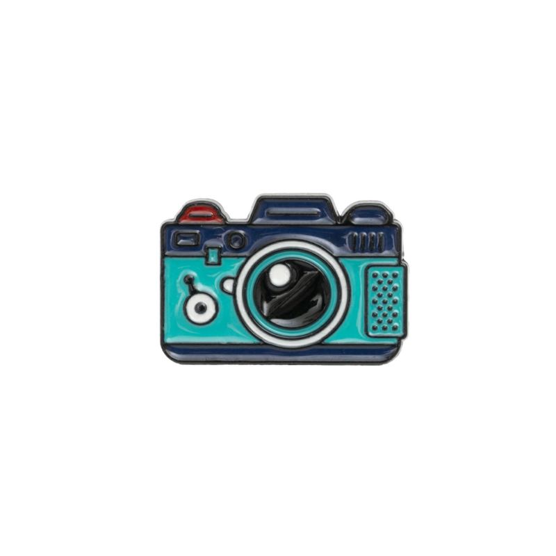 【クロネコゆうパケット配送】カメラピンバッジ　CPNB　ブルー