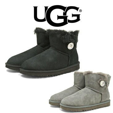 UGG アグ UGG AUSTRALIA アグ オーストラリア UGG レディース ベイリーボタン ミニ ブリング アグ メンズクラシックショート ブーツ ムートンブーツ スノーブーツ メンズ ブーツ ショートブーツ シープスキン グレー ブラック