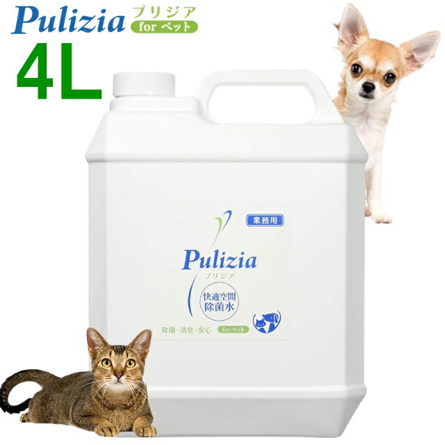 業務用 4L 除菌消臭後に水になる 強力な消臭力 犬 猫 ペット 消臭スプレー 消臭水 消臭 消臭液 ふん尿 トイレ消臭 手足 汚れ 除菌 耳掃除 ゴミ箱 ペットシーツ 砂 オシッコ 掃除 マーキング防止 アンモニア臭 おもちゃ除菌 プリジア forペット サロン