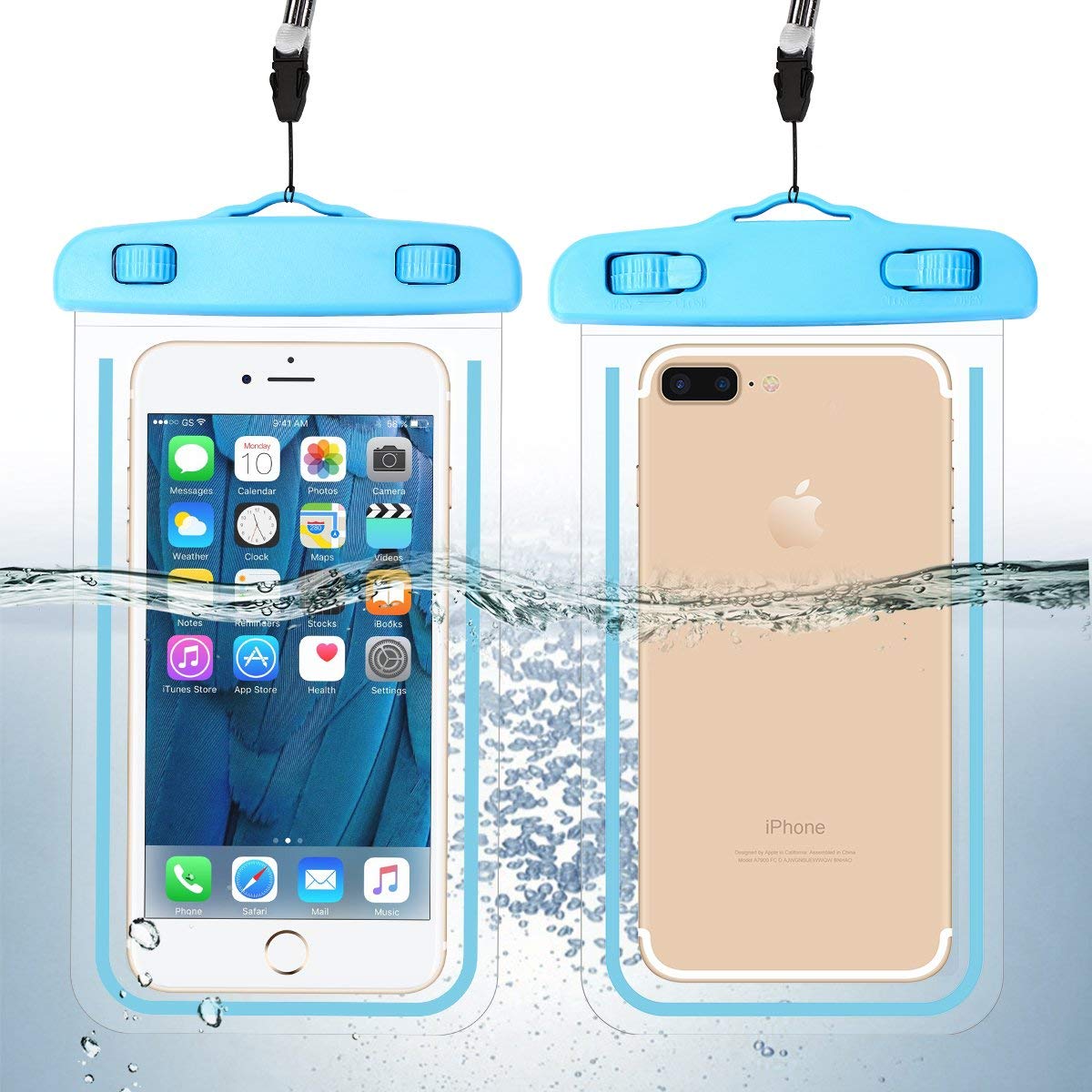 全機種対応 スマホケース 防水 携帯 防水 ケース 砂浜 スマホ用防水ケース お風呂 プール 海 水遊び 水中撮影可能 iPhone X/8/7/6/Plus/xperia/Galaxy S7 ストラップ付 小銭入れ 札入れ 鍵 紛失防止 携帯紛失帽子 スマホ 紛失防止