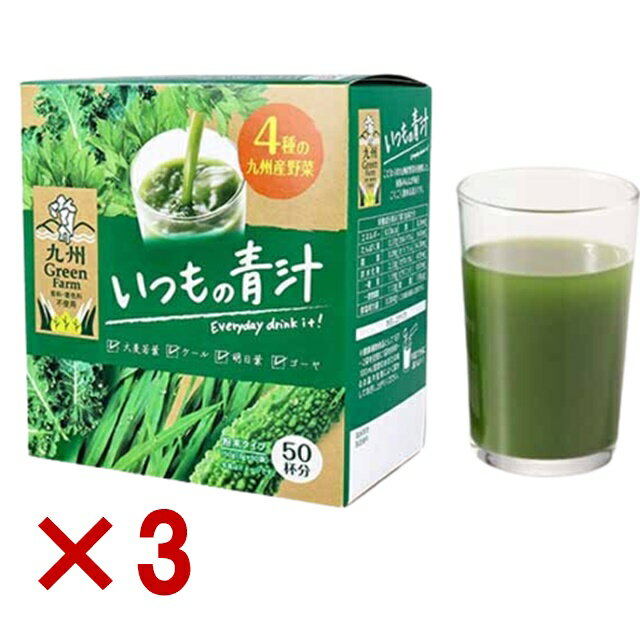 3袋 九州Green Farm いつもの青汁 ダイエット 健康 漢方 青汁 サプリ 酵素 粉末 ケール 大麦若葉 野菜 ジュース 食物繊維 九州産野菜 ポイント消化 飲みやすい 日本製 抹茶風味 個包装