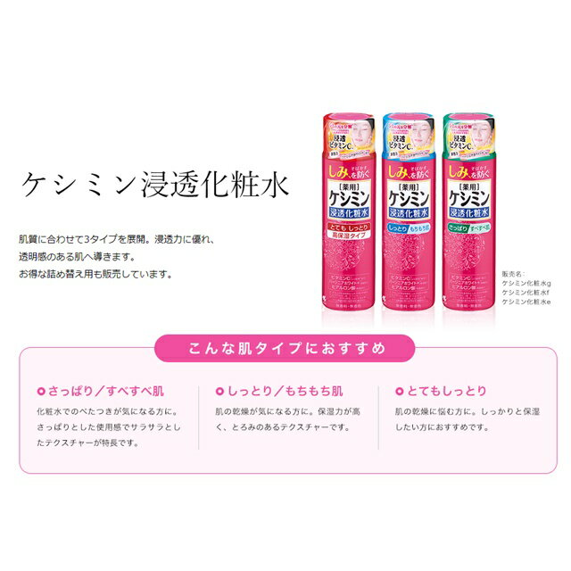 薬用ケシミン 浸透化粧水 薬用浸透化粧水 しっとりもちもち肌 160mL マスク 荒れ 蒸れ 日焼け しみ そばかす対策 ビタミンC 肌荒れ防止 新陳代謝 引き締め ほてり 紫外線対策 UV対策 就寝時 血行促進 3