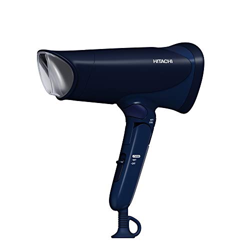 【中古】日立 ヘアドライヤー マイナスイオン 大風量1.9㎥/分 独立温冷切替ボタン 持ちやすいハンドル形状 HID-T600B A ネイビーブルー