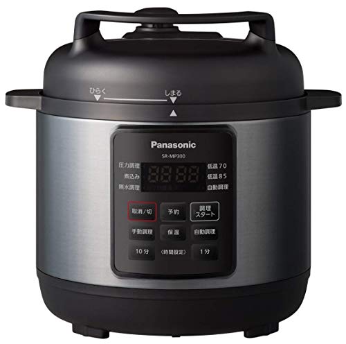 【中古】パナソニック 電気圧力鍋 3L 圧力/低温/無水/煮込/自動調理 レシピブック付 温度過昇防止機能 SR-MP300-K