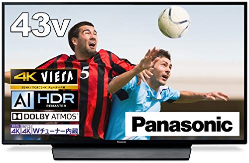 【中古】パナソニック 43V型 4Kダブルチューナー内蔵 液晶 テレビ VIERA HDR対応 TH-43GX855