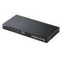 【中古】エレコム スイッチングハブ ギガビット 16ポート PoE機能搭載 耐熱50度 ループ防止機能 EHB-UG2B16F-PL