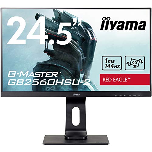 【中古】マウスコンピューター iiyama ゲーミング モニター ディスプレイ GB2560HSU-B2(24.5型/144Hz/1ms/昇降スタンド/フルHD/TN/DP,HDMI)