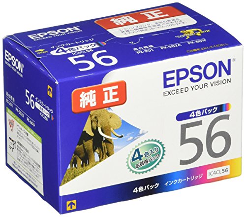 【中古】エプソン 純正 インクカートリッジ ゾウ IC4CL56 4色パック [並行輸入品]