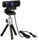 【中古】ロジクール ウェブカメラ C922 ブラック フルHD 1080P ウェブカム ストリーミング 撮影用三脚付属 国内正規品 2年間メーカー