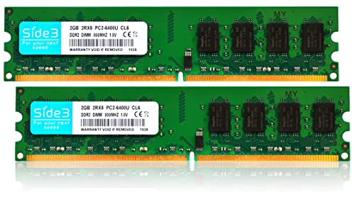 【中古】Side3 デスクトップPC用 メモリ PC2-6400 (DDR2-800) 2GB × 2枚 Hynixチップメモリー