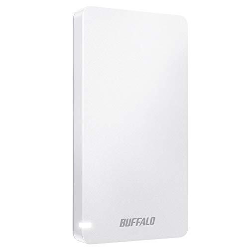 【中古】バッファロー BUFFALO USB3.2Gen2 ポータブルSSD 480GB 名刺サイズ 読込速度530MB/s 日本製 PS5/PS4(メーカー動作確認済) 耐衝撃・コネクター保護機構 ホワイト SSD-PGM480U3-W/N