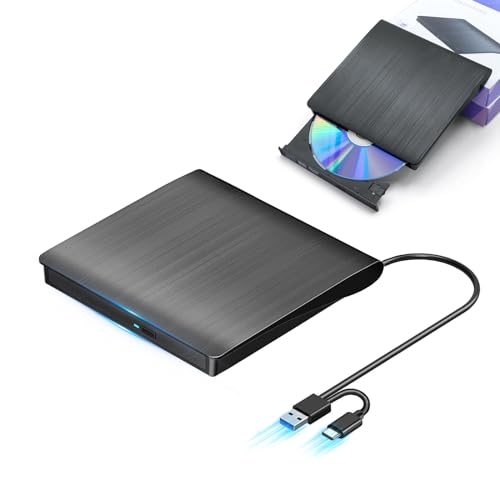 【中古】外付けDVDドライブ 高速処理 8XDVD& 24XCD 光学ドライブ外付け 読取/書込可 バスパワー USB 2...