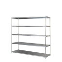 ステンレス シェルフ 60×180cm 5段 H180cm 日本製 耐錆 耐薬性 耐久性 冷蔵 冷凍 高温多湿対応 収納棚 オープンラック 組立式(3)