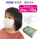 【送料無料】【1〜2日以内に発送】子供用マスク 250枚入り(25入り×10箱) 使い捨てマスク 白 不織布マスク 三層構造 子供用サイズ 飛沫防止 花粉対策 ...