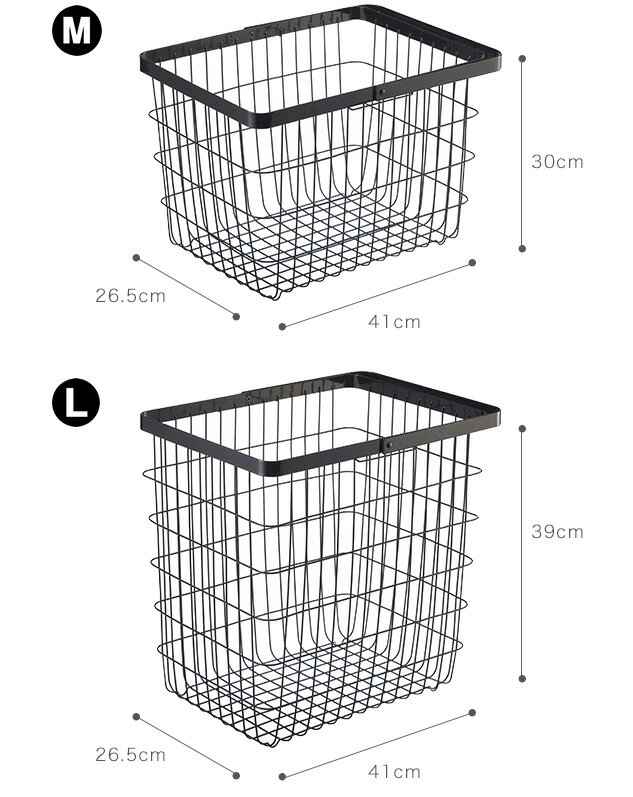 「 ランドリーワイヤーバスケット　タワー M 」【ランドリーバスケット ワイヤー 収納 ランドリー 黒 白 おしゃれ ナチュラル 洗濯かご 洗濯カゴ 大きい ワイヤー 山崎実業 タワーシリーズ 山崎実業株式会社 yamazaki】