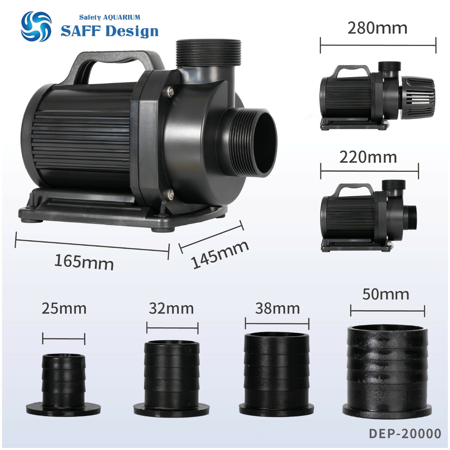 HSBAO社製　DEP-20000　吐出量20000L/H (毎分333L)　最大揚程7.5m　DCポンプ　水中...
