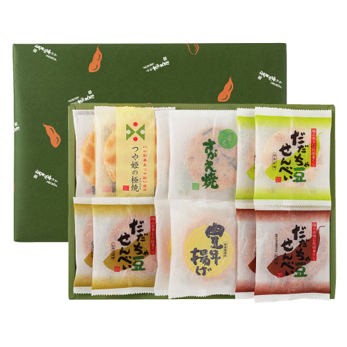 【送料早割】化粧箱大 だだちゃ豆詰合せ 化粧箱 ギフト お土産 個包装 山形 煎餅工房さがえ屋 せんべい 国産米 醤油味 サラダ味 味噌味 お歳暮 冬ギフト 山...
