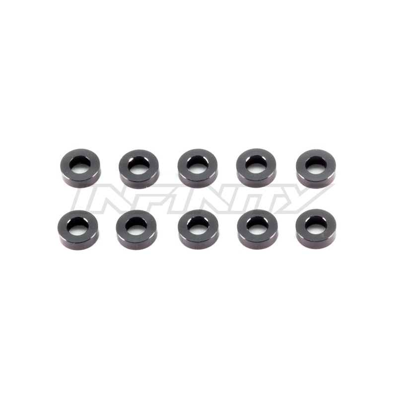 インフィニティ スペアパーツ T080　アルミスペーサー 3*6*2.0mm (Black 10個）