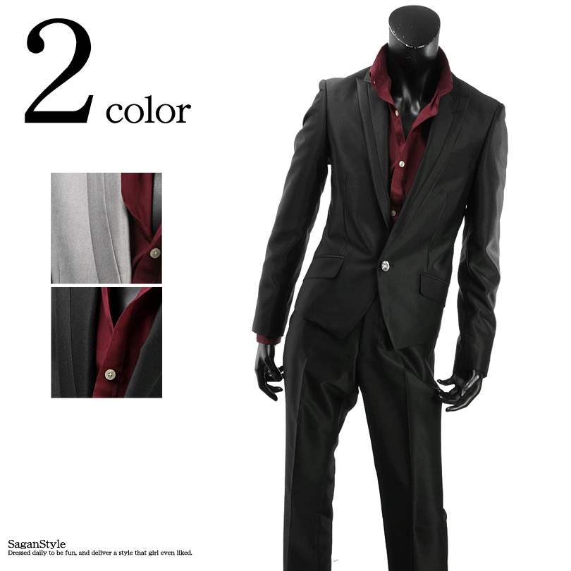 おしゃれ スーツ ドレススーツ センターベンツ シングル 2カラー 美シルエット 1B ピークドラペル セットアップ V260128-07 男 かっこいい 服 おしゃれ ちょいわる モテ服 流行 トレンド インスタ映え sgla