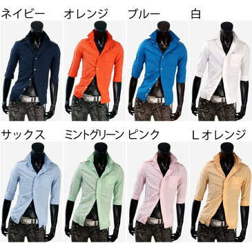 SALE-T クリンクルシャツ シャツ パイピング切替 しわ加工 カラーシャツ 合成皮革 リネンシャツ 7分袖 メンズ 夏 涼しい シャツ メンズ 半袖 七分袖 長袖 ストレッチ 春 夏 新作 綿麻 リネンシャツ カジュアルシャツ 春服 夏服 K260402-01 ss29in