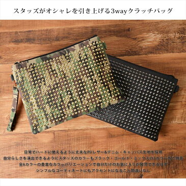 スタッズクラッチバッグ バッグ クラッチ メンズ スタッズ付 カモフラ T300328-01贈り物 プレゼント