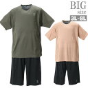 カチオンメッシュラグラン半袖Tシャツ+ハニカムメッシュハーフパンツ 3L 4L 5L 6L 8L 男 かっこいい 服 C040414-03