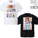 PLAYBOYカラー転写シートプリント半袖Tシャツ 3L 4L 5L 6L 8L 男 かっこいい 服 C040510-11