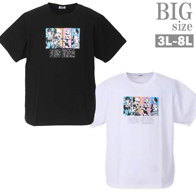 乐天商城 - ヒロアカプリント半袖Tシャツ 3L 4L 5L 6L 8L 男 かっこいい 服 C040601-06