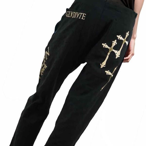 ストレッチパンツ 大きいサイズ メンズ クロス 刺繍 ロゴ お洒落 デザインパンツ GLADIATE 男 かっこいい 服 C050817-07
