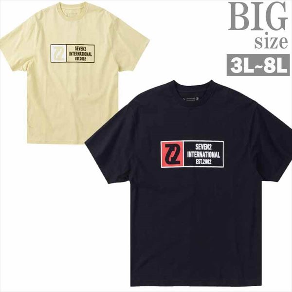 乐天商城 - プリントTシャツ 大きいサイズ メンズ SEVEN2 セブンツー 天竺 半袖 お洒落 トップス 男 かっこいい 服 C060226-03