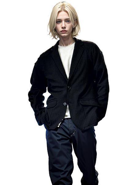 メンズ 男性 ケーブル素材テーラードジャケット アウター 2B 無地 ストレッチ オフィス ビジネス きれいめ カジュアル 春 男 かっこいい 服 I060306-03