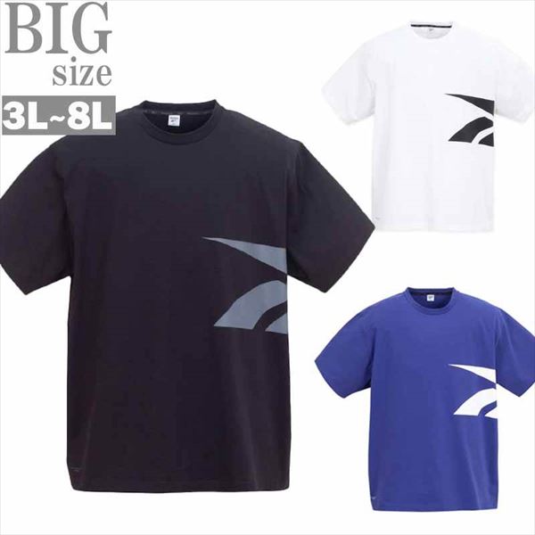 Rakuten - スポーツウェア 半袖 大きいサイズ メンズ REEBOK プリントTシャツ ストレッチ 吸汗 速乾 男 かっこいい 服 C060416-02
