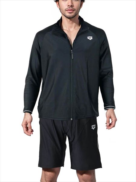 ラッシュガード 長袖 大きいサイズ メンズ フルジップ ARENA アリーナ 水着 スタンドカラー 男 かっこいい 服 C060419-05