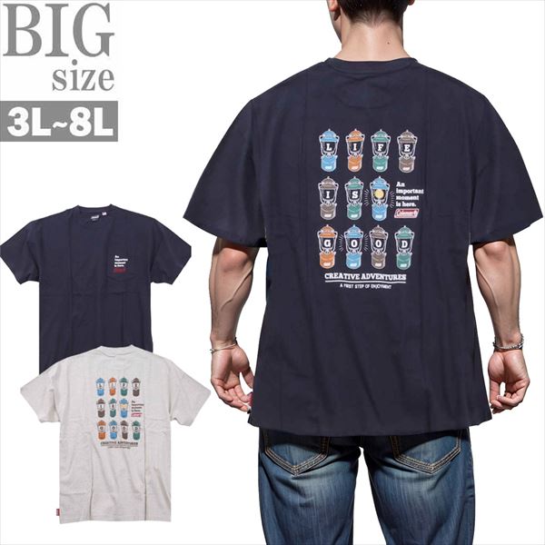 乐天商城 - Tシャツ 大きいサイズ メンズ ランタンプリント Coleman 胸ポケット USAコットン ドライ 男 かっこいい 服 C060530-04