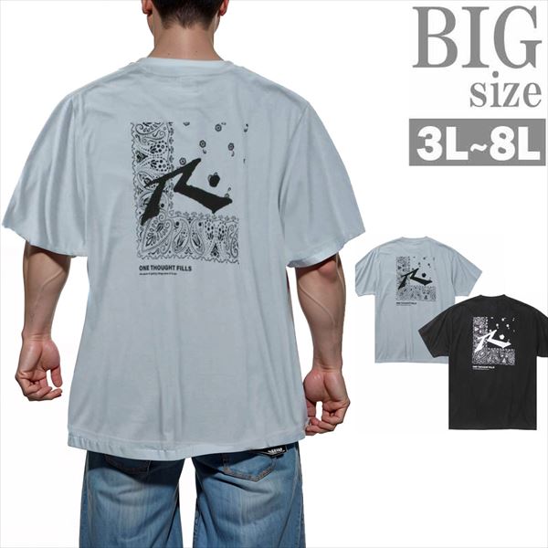 Rakuten - プリントTシャツ 大きいサイズ メンズ バンダナ ペイズリー RUSTY ビッグサイズ BIG 男 かっこいい 服 C060611-03