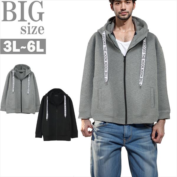 パーカー 大きいサイズ メンズ ダンボールニット ダイバーボンディング 型押し IN THE ATTIC 男 かっこ..