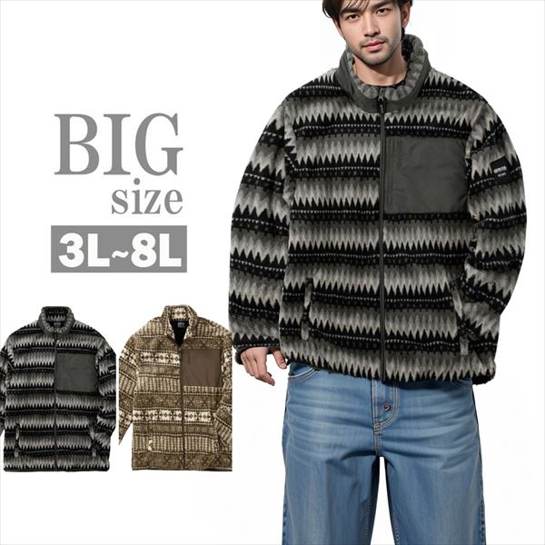 乐天商城 - フリースジャケット 大きいサイズ メンズ ボアブルゾン 裏メッシュ OUTDOOR アウトドア 男 かっこいい 服 C061105-03