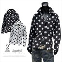 【送料無料】トラッド系水玉柄シャツ ポルカドット柄シャツ 半袖シャツ ドット柄シャツ ポルカドットスティングレイ柄ドレスシャツ メンズ メンズシャツ モード カ...