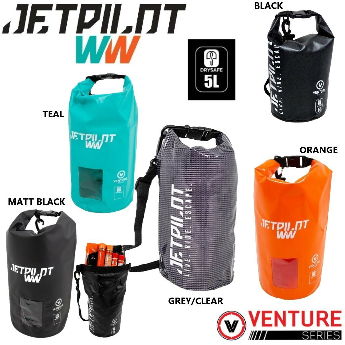 樂天商城 - ジェットパイロット JETPILOT 防水バッグ 送料380円 ベンチャー ドライ セーフ バッグ 5L ACS21908 マリンバッグ 5リットル
