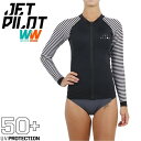 ジェットパイロット ラッシュガード レディース 送料無料 プロシリーズ L/S ラッシー S18513 ブラック/ホワイト サイズ10/M