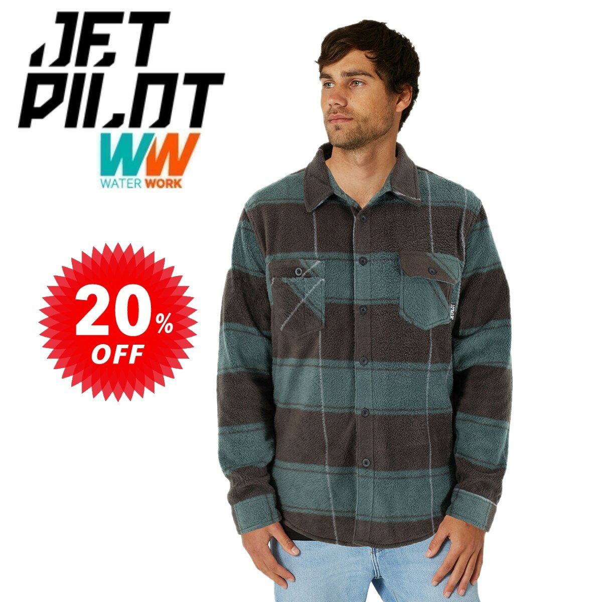 樂天商城 - ジェットパイロット JETPILOT フリース メンズ セール 20%オフ 送料無料 ポーラー ジャケット POLAR JACKET W23700 アウター あったか