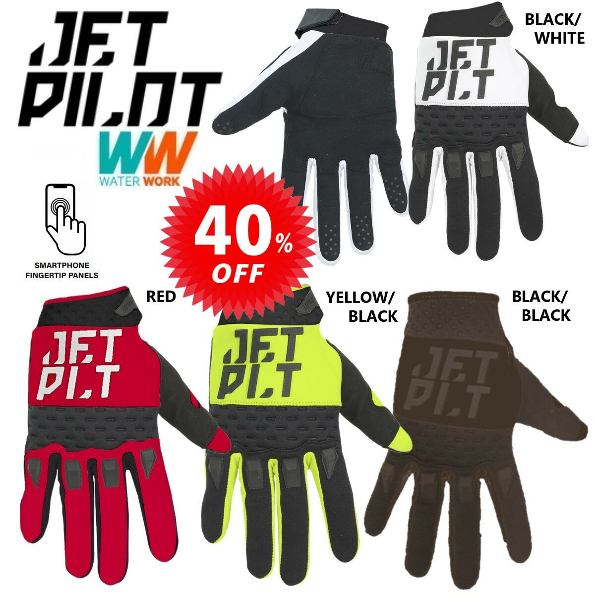 【週替わりセール 40 オフ】ジェットパイロット JETPILOT 送料無料 RX レースグローブ JA19300 ジェットスキー ウェイク サップ バイク MTB 手袋