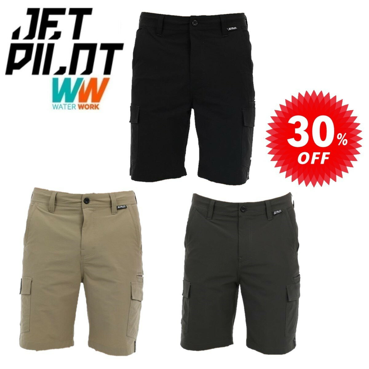 樂天商城 - ジェットパイロット JETPILOT ハーフパンツ セール 30%オフ 送料無料 ジェット ライト エラスティケイテッド ショーツ JPW17 短パン ショートパンツ