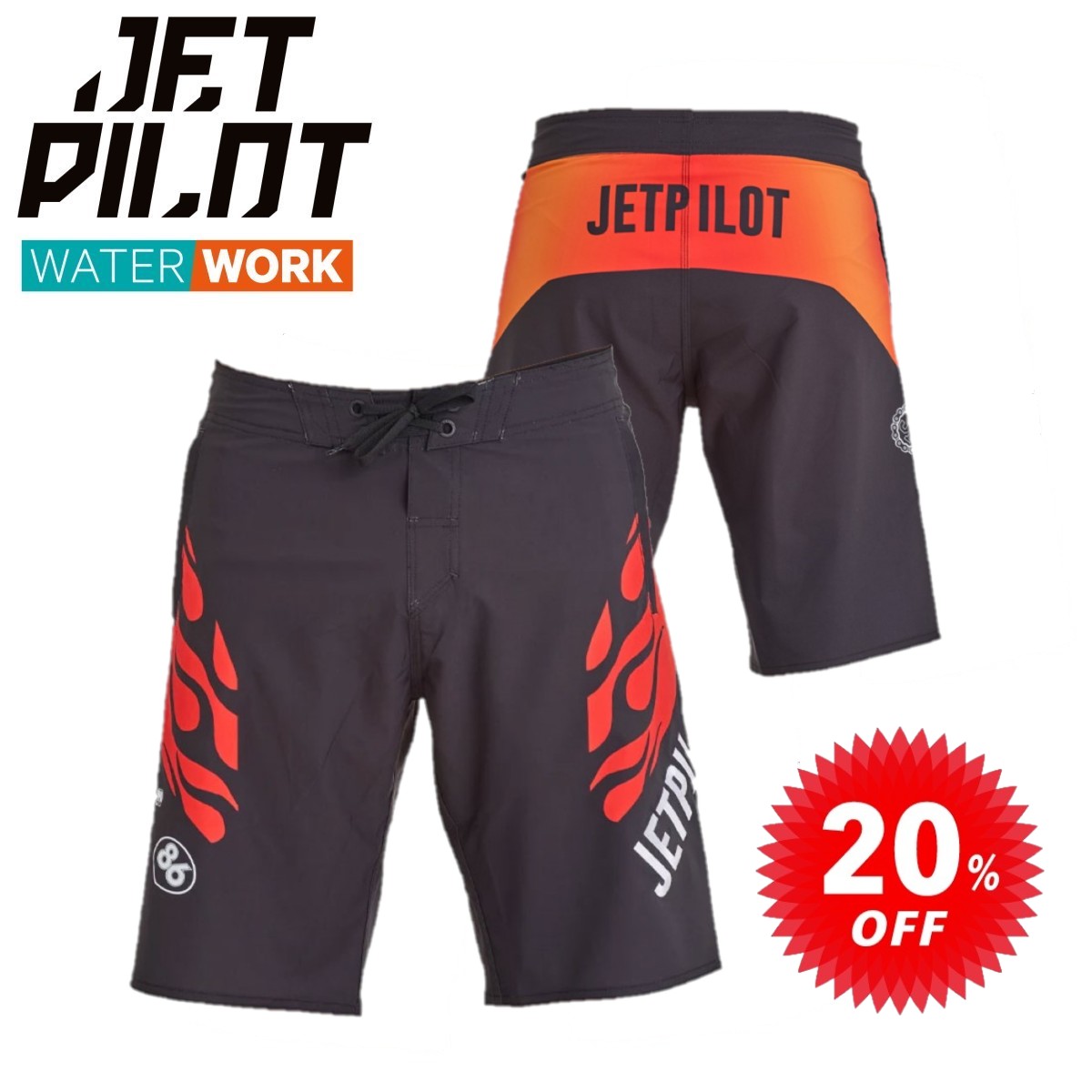ジェットパイロット JETPILOT ボードパンツ セール 20％オフ 送料無料 ビンテージ フレイムズ ボードショーツ S24906 海パン ジェット ウェイク サップ
