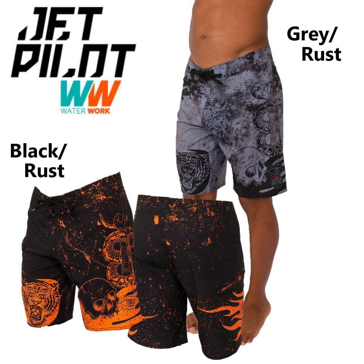 ジェットパイロット JETPILOT ボードパンツ 送料無料 TATTS メンズ ボードショーツ S22908 海パン