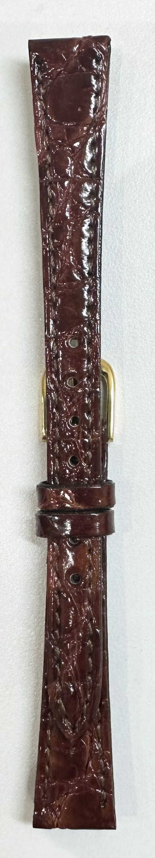 Bear 時計バンド 革（13-9mm・ワニ・チョコ）手づくり 撥水 3514213