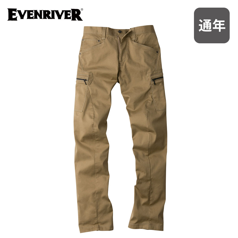 3Dストレッチカーゴ ERX202 イーブンリバー EVENRIVER パンツ 作業ズボン スタイリッシュ 綿 ワークウェア 作業服 作業着