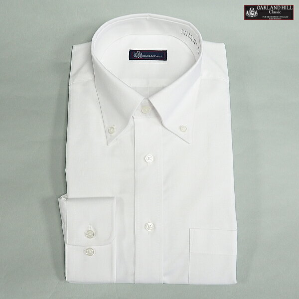 ワイシャツ 長袖 形態安定 オックスフォードシャツ メンズ 白 ホワイト ボタンダウン カッターシャツ 標準体型 仕事用（3枚目）