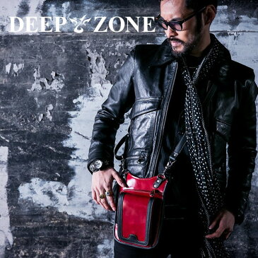 ヒップバッグ ショルダーバッグ メンズ 本革 レザー 2WAY レザー イタリアンレザー レッド Deep Zone プレゼント 誕生日